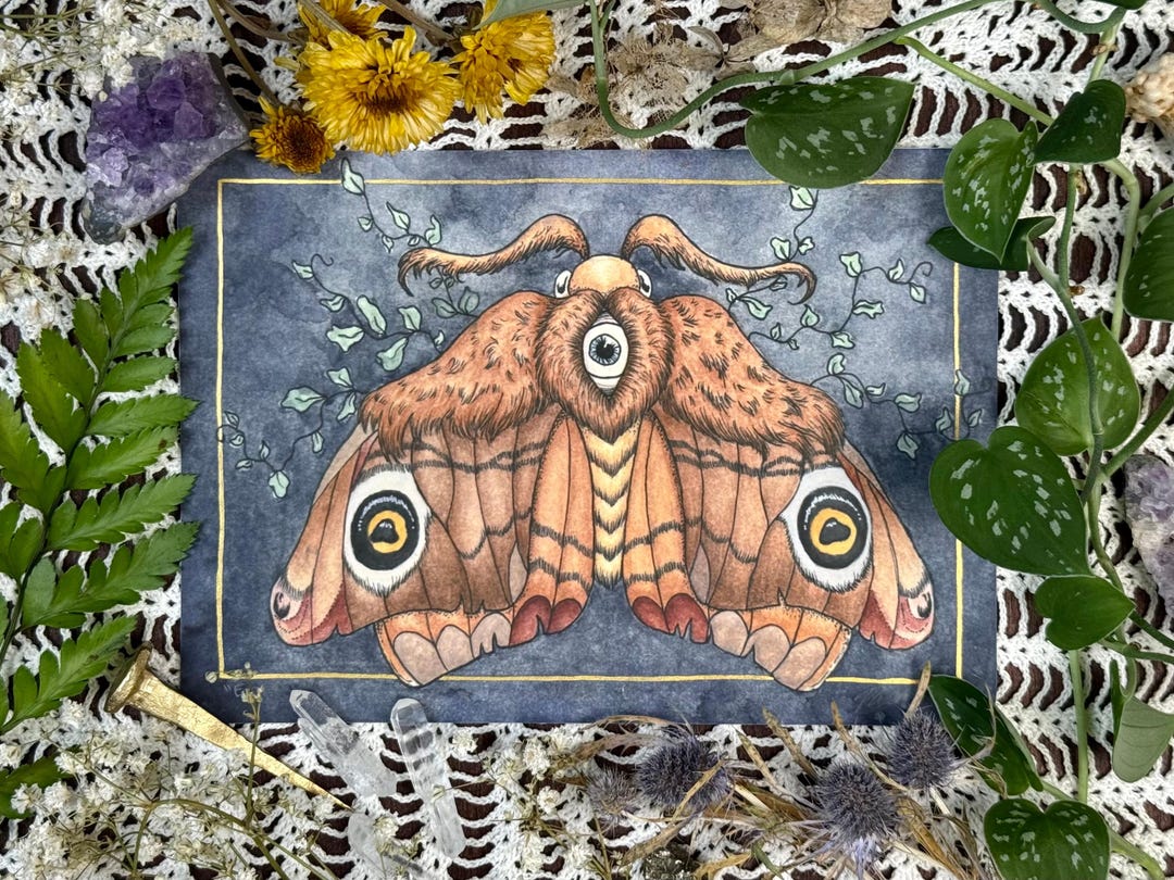 Empress| Emperor Moth Art Print | Watercolor Painting | Nature Art ...