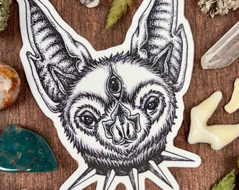 Vampire Bat Sticker | Gothic Art | Whimsigoth Sticker | Dark Fantasy | Matte Vinyl Waterproof Sticker