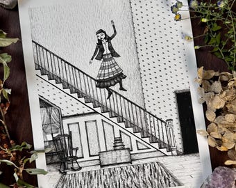 Shake Senora | Beetlejuice | Fine Art Print | Lydia Deetz | Dark Art | Gothic Illustration | Tim Burton
