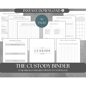 Child Custody Binder, Printable Planner for Single Moms and Single Dads, Professional Court Document Organization, Co-Parenting Printable