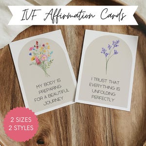 60 cartes d'affirmations pour la FIV, jeu d'illustrations imprimables pour la fertilité, infertilité et mantras TTC, affirmations positives pour les mamans ayant subi une FIV, cadeau attentionné