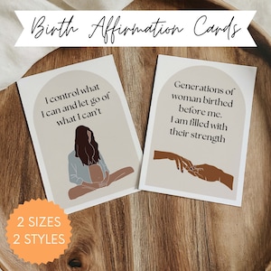 27 carte di affermazione della nascita stampabili / Mazzo di carte Hypnobirthing con immagini astratte della gravidanza per un travaglio e un parto positivi