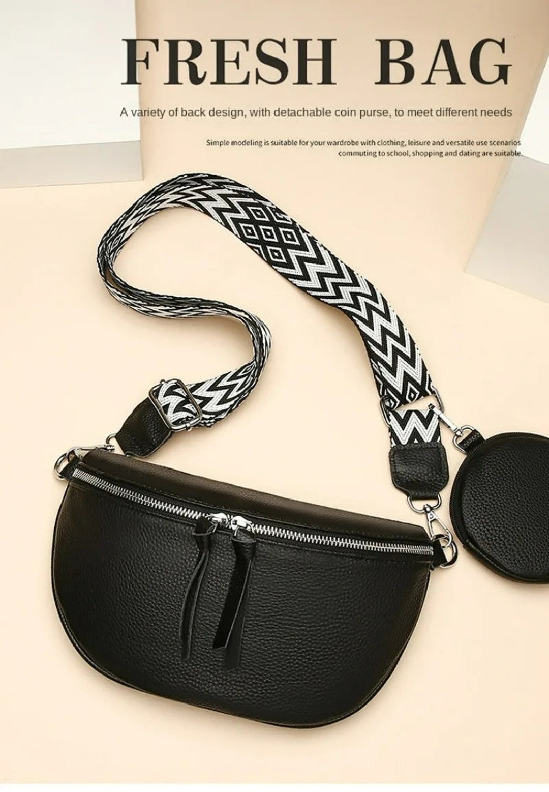 100genuine Leather Ladies Waist Bags Designer Brand Luxury Etsy