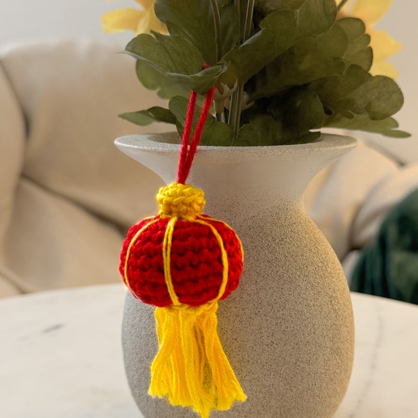 Crochet red lantern toy, Chinese lunar new year keychain (cat toy, catnip)