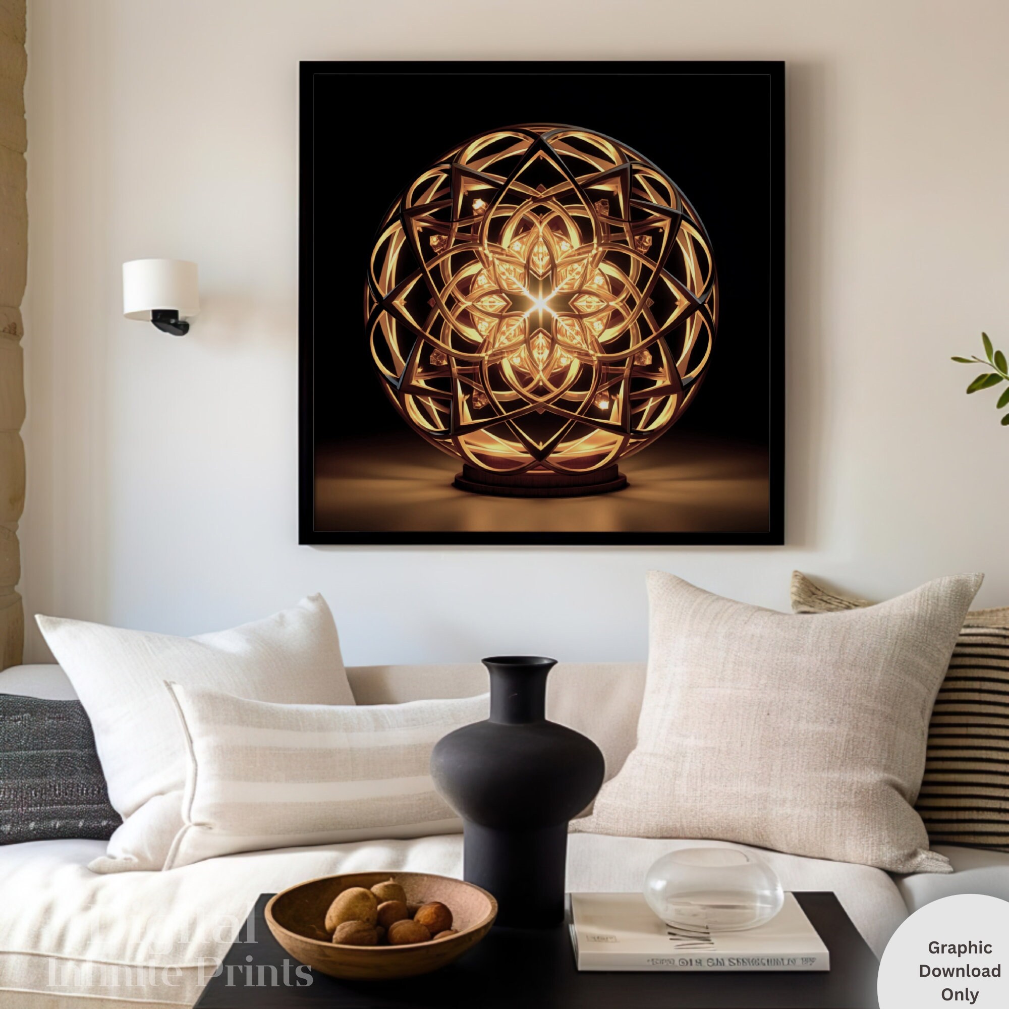 Sacred Geometry Wall Art Printable Geometric Art, Large Wallart ...