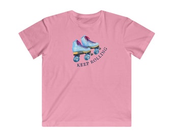Keep Rollin Kids Shirt, Roller Skate Kid Shirt, Kids Skating Shirt, Skater Girl, Retro Roller Skate, Roller Girl Kids, 90s Retro Vintage,