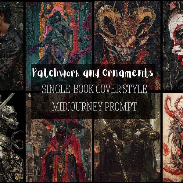 Patchwork and Ornaments - Book Cover STYLE Midjourney Prompt