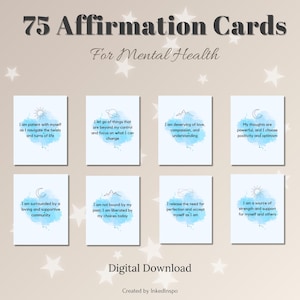 Affirmationskarten für psychische Gesundheit, bedruckbar, Positive Zitate, Motivationszitate, druckbares Geschenk, tägliche Positivität, digitaler Download