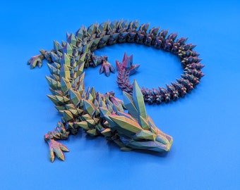 Articulated Crystal Dragon 3D Printed