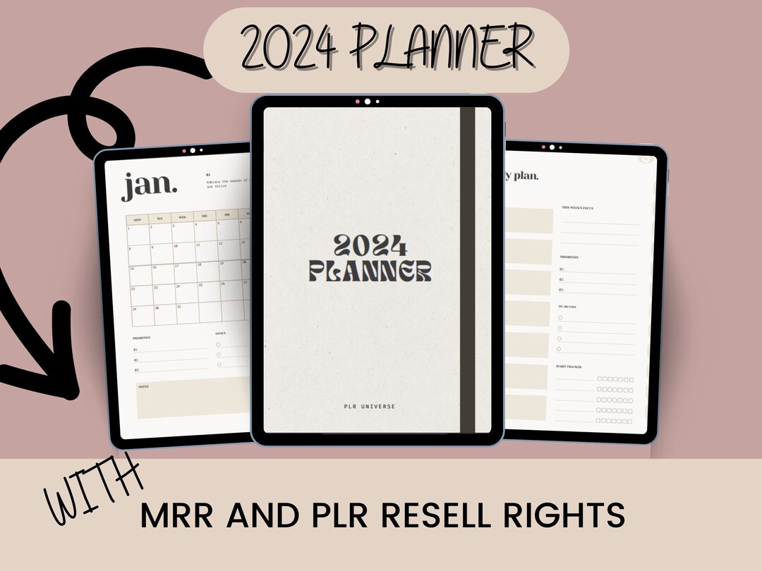 2024 Planner Template With MRR and PLR Rights Editable in Canva FREE Etsy