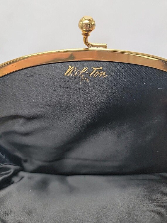 Vintage Mel-ton Black Velvet Clutch With Mirror View 6