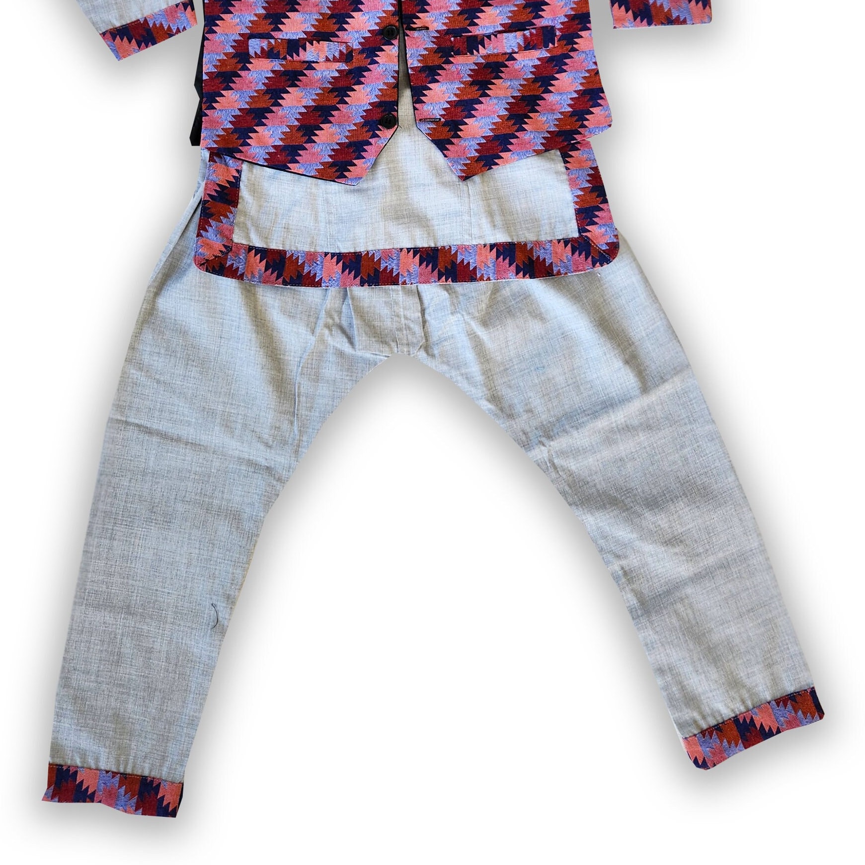 Nepali Jwari Coat Set With Dhaka Topi, Pasni Set for Baby Boys