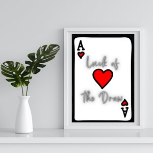 Luck of the Draw Aces Artprint | Empowerment Chic | Pobierz | Zabawne plakaty | Wydrukowana sztuka ścienna | Tanie dekoracje do domu | Wózek barowy