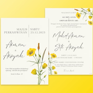 Canva Template | Wedding Invitation Template | Templat Kad Undangan Perkahwinan