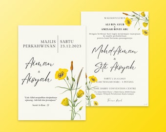 Canva Template | Wedding Invitation Template | Templat Kad Undangan Perkahwinan