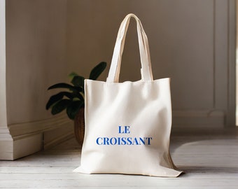 Croissant Tote Bag Eco Friendly French Bag Croissant Gift Bag Croissant Addict France Tote Bag Gift for French Bakery Croissant Lover Gift