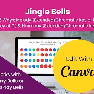 Jingle Bells Bell-kaart | Kerstmuziek | Merry Bells Handbellen | Tabel Kidsplay-handbel | Leuke ideeën voor muziekactiviteiten voor kinderen | December