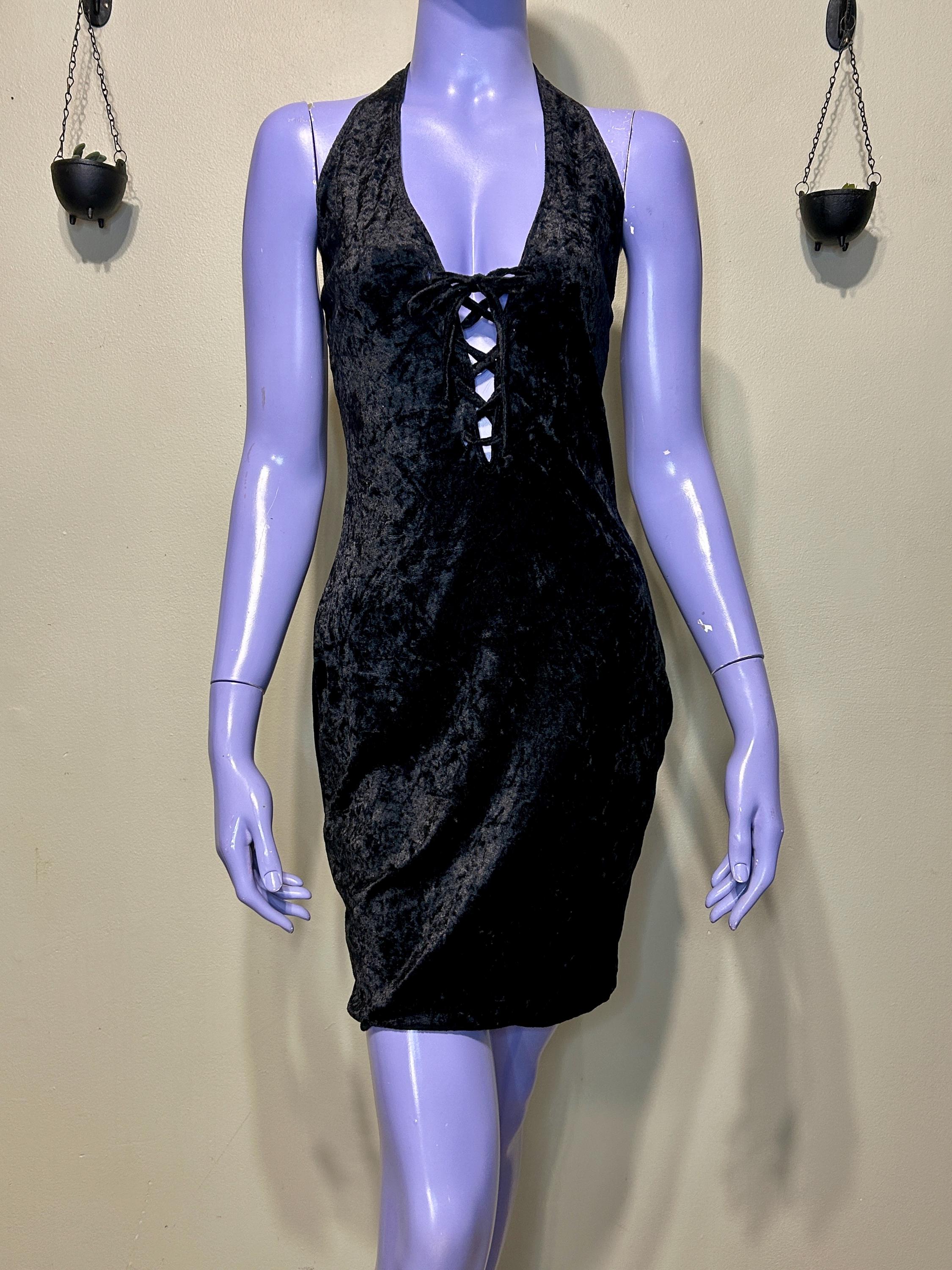 Velvet Lace up Dress - Etsy