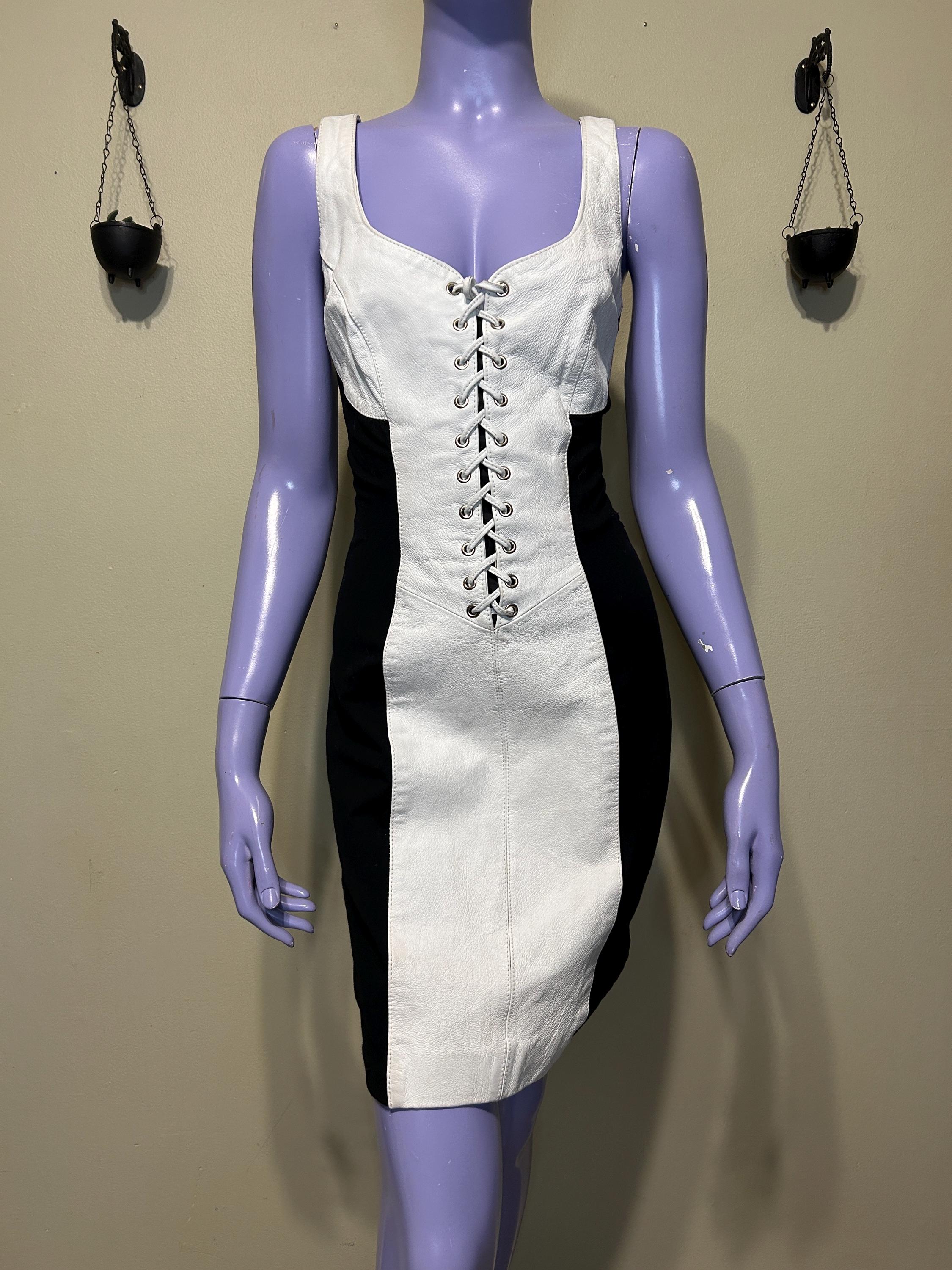blue dress for baby girl Satin Midi Dress with A Cutout 44 (FR) / Black/White main image 0