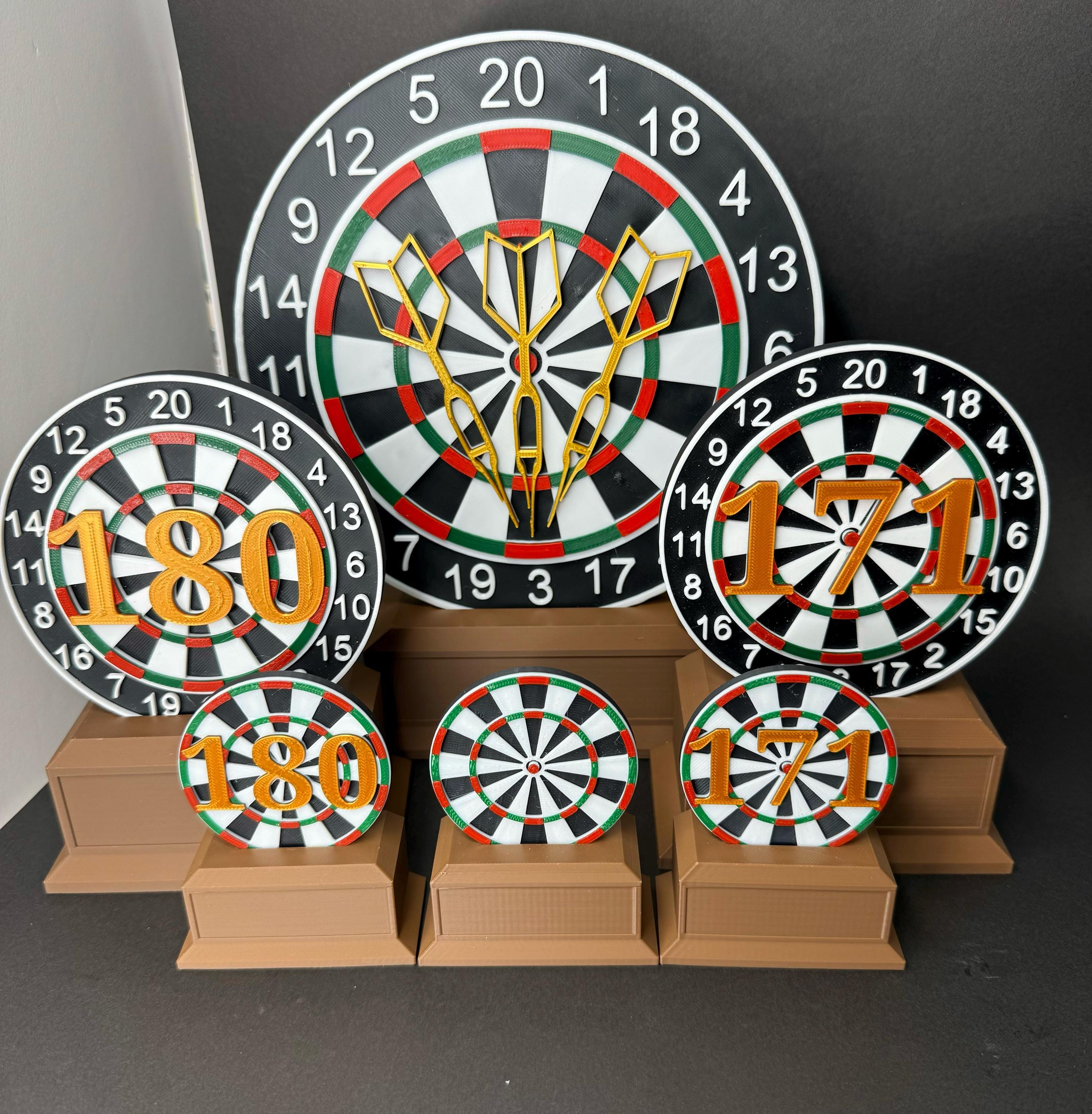 3D Printed Victory Dart Trophies! Small, Medium and Large!