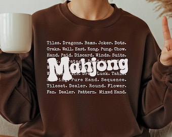 Mahjong Sweatshirt, Comfort Colors® Funny Game Tee, Mahjong Gifts for Her, Cracks Dots Bams, Mahjong Club Shirt, Game Day Outfit, Mahj Lover