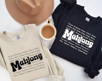 Mahjong Sweatshirt, Comfort Colors® Funny Game Tee, Mahjong Gifts for Her, Cracks Dots Bams, Mahjong Club Shirt, Game Day Outfit, Mahj Lover