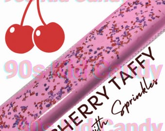 Cherry Taffy with Sprinkles