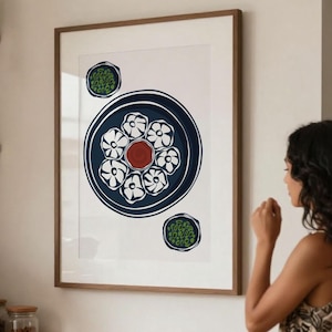 Retro Dumpling Lover Print: Vintage Asian Food Kitchen Decor (Digital Download)