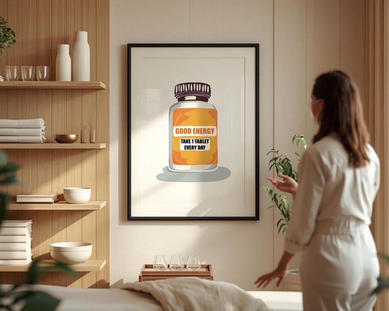Konsttryck med goda energipiller: Motiverande apoteksdekor (digital nedladdning) Scentest-affisch bild 5