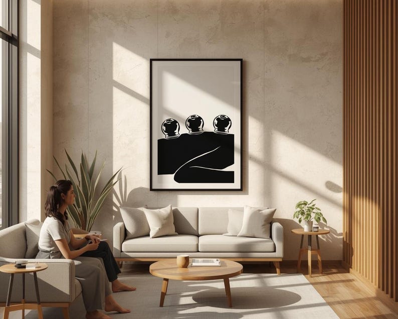 Konsttryck med koppningsterapi, akupunkturposter (digital nedladdning) bild 9