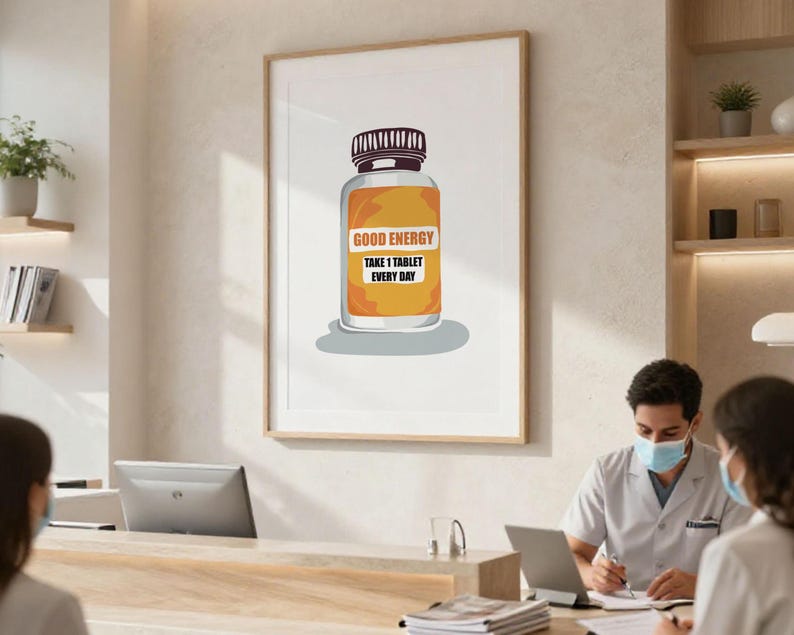 Konsttryck med goda energipiller: Motiverande apoteksdekor (digital nedladdning) Scentest-affisch bild 6
