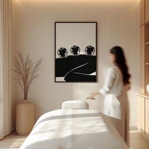 Konsttryck med koppningsterapi, akupunkturposter (digital nedladdning) bild 5