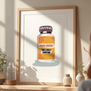 Konsttryck med goda energipiller: Motiverande apoteksdekor (digital nedladdning) Scentest-affisch bild 2