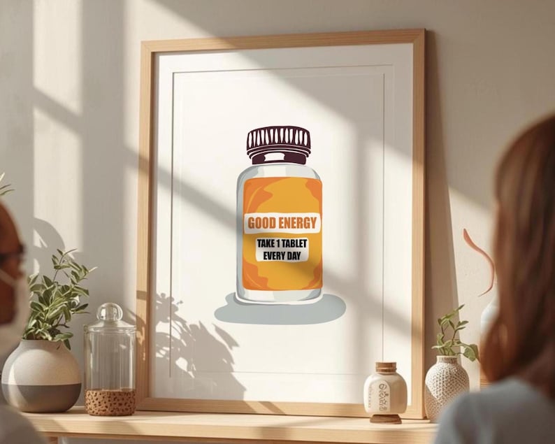 Konsttryck med goda energipiller: Motiverande apoteksdekor (digital nedladdning) Scentest-affisch bild 2