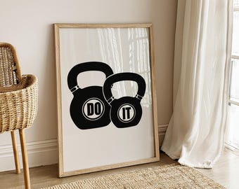 Do It Kettlebell Gym Art: Motivational Fitness Poster (Digital Download)