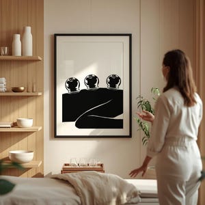 Konsttryck med koppningsterapi, akupunkturposter (digital nedladdning) bild 2
