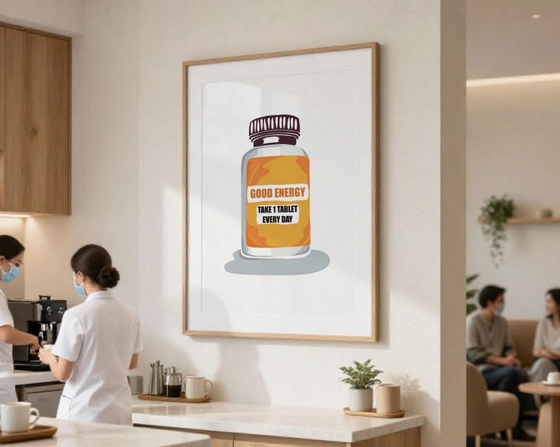 Konsttryck med goda energipiller: Motiverande apoteksdekor (digital nedladdning) Scentest-affisch bild 7