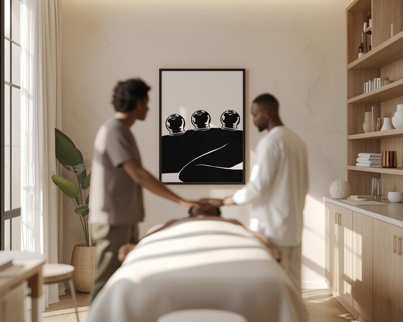 Konsttryck med koppningsterapi, akupunkturposter (digital nedladdning) bild 10