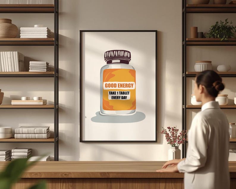 Konsttryck med goda energipiller: Motiverande apoteksdekor (digital nedladdning) Scentest-affisch bild 9