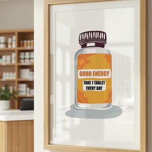 Konsttryck med goda energipiller: Motiverande apoteksdekor (digital nedladdning) Scentest-affisch bild 10