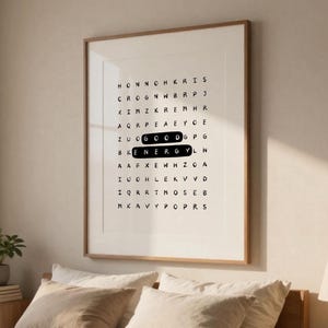 Póster tipográfico inspirador con sopa de letras de buena energía: Arte mural motivacional para la oficina (Descarga digital) imagen 5
