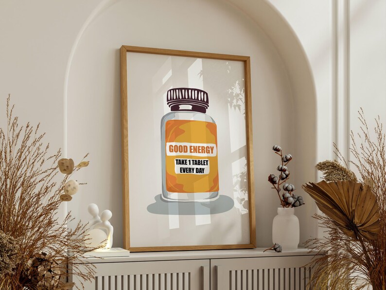 Konsttryck med goda energipiller: Motiverande apoteksdekor (digital nedladdning) Scentest-affisch bild 12