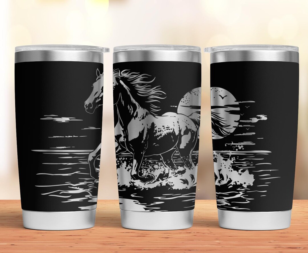 Horse Tumbler Laser SVG: Seamless Engraved Design (digital Download) - Etsy