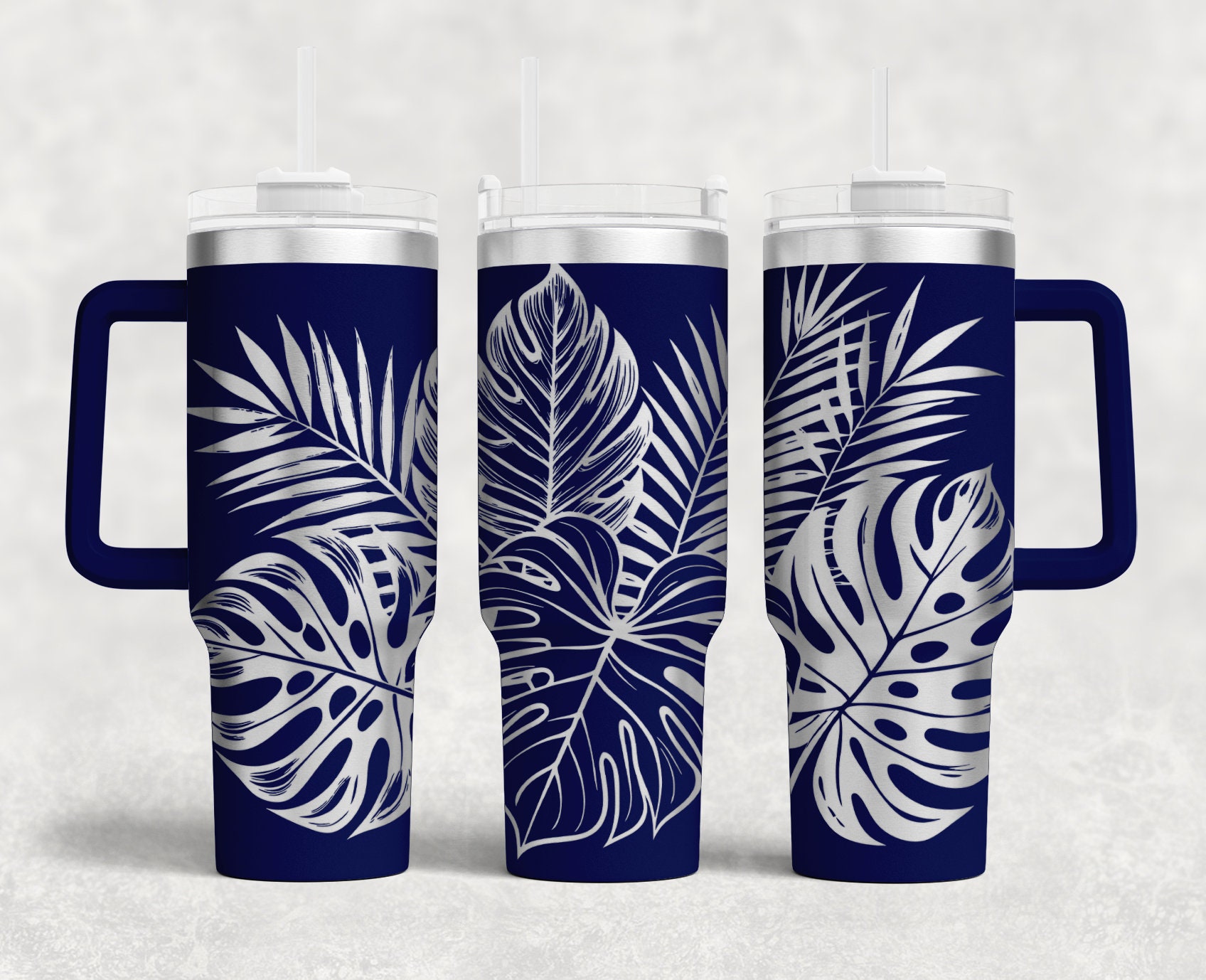Tropic Palm Leaves Tumbler Laser SVG, 40oz Engraved Tumbler Wrap for ...
