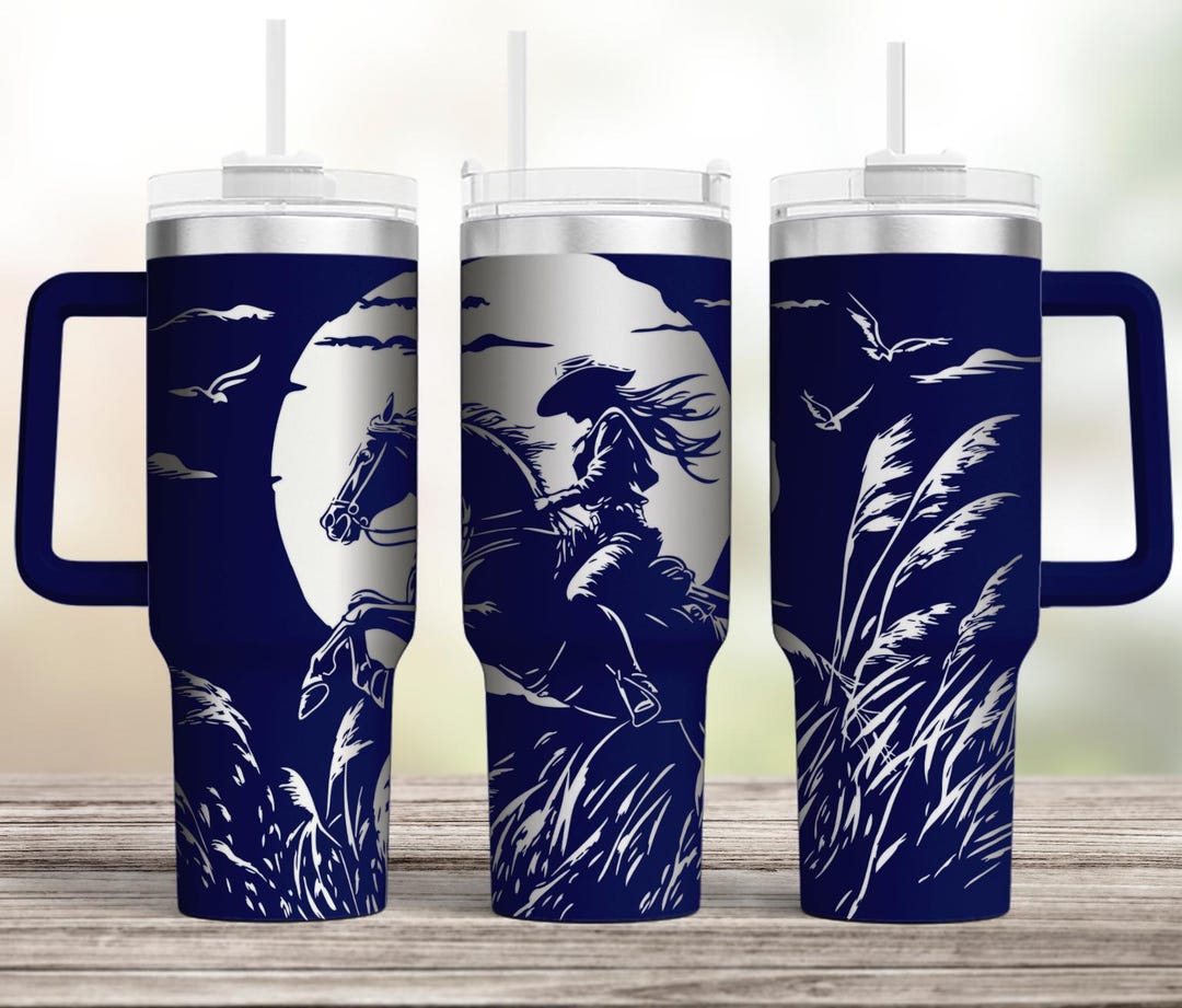 Cowgirl Tumbler Laser SVG 40oz Engraved Tumbler Full Wrap for Laser ...
