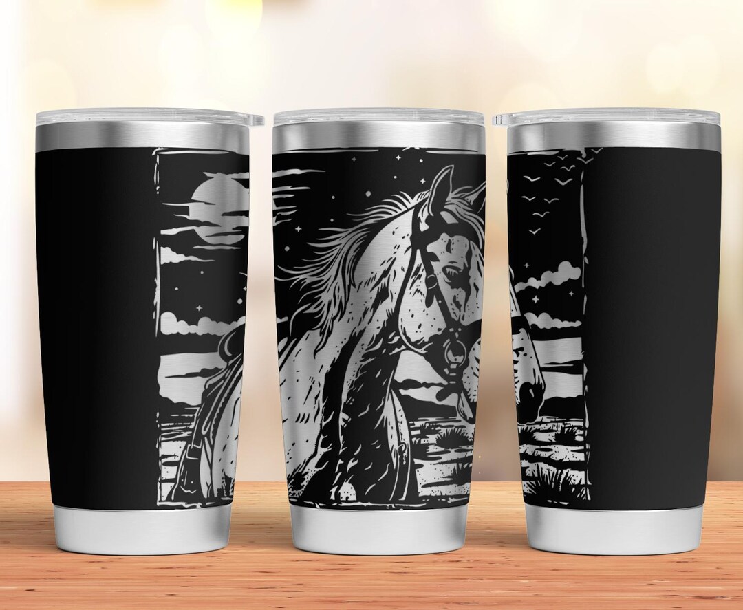 Horse Tumbler Laser SVG, Engraved Tumbler, 20oz Tumbler Full Wrap for ...
