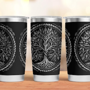 Tree of Life Tumbler Laser SVG, Celtic art Engraved Tumbler, 20oz Tumbler Wrap For Laser Rotary Machine, Tree of Life Yggdrasil design