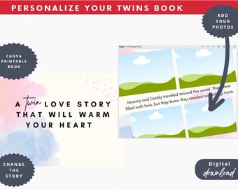 デジタルパーソナライズブック | カスタム双子ブック | 体外受精双子 | ベビーシャワーギフト | 赤ちゃんの初めての誕生日ギフト | 奇跡の赤ちゃん | ママへのギフト