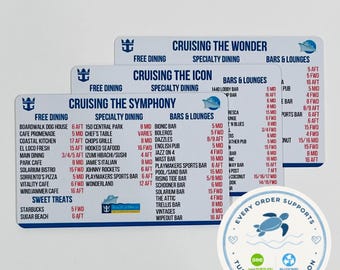 Royal Caribbean Cruise Ship Deck Guide™ - Cruise Wayfinder Cards - RCL RCCL RCI Wayfinder Cards - Royal Caribbean Cruise Lines