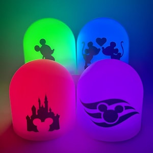 Disney Cruise Night Light - Color Changing Mini Light | Fish Extender Gifts, Party Favor | DCL Ships, Mickey Ears, Custom Character Stickers